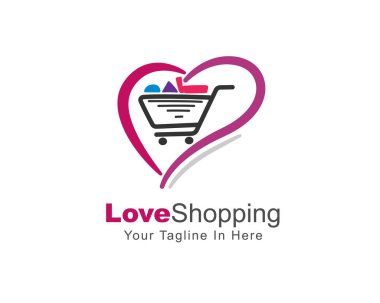 Alışveriş arabası aşk logosu tasarımı ilham kaynağı