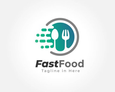 Fast food servis logosu, simgesi, sembol tasarımı ilhamını daire içine al