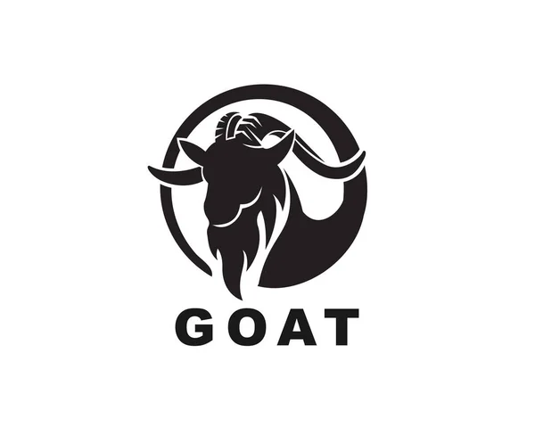 Kreis Einfach Kopf Ziege Kunst Logo Design Inspiration — Stockvektor