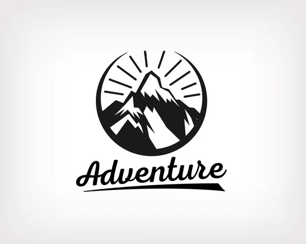 Círculo Montaña Arte Aventura Logotipo Icono Símbolo Diseño Ilustración — Vector de stock