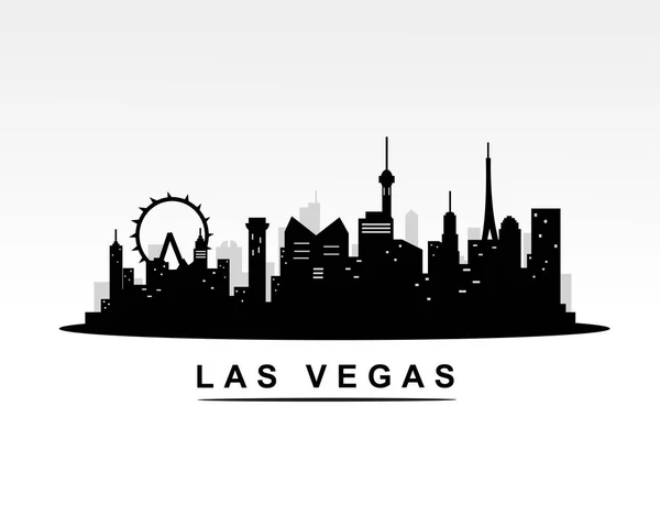 Las Vegas City Skyline Black Silhouette Background Vector Illustration — Stock Vector