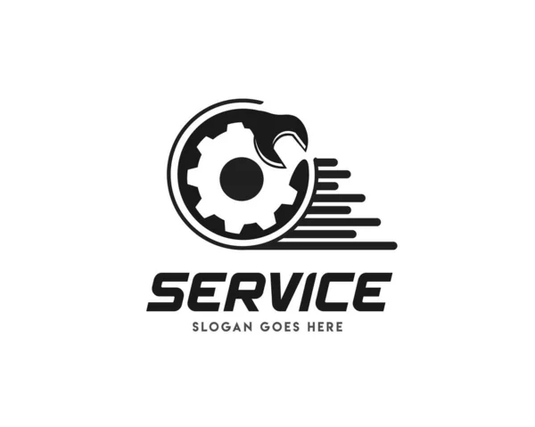 Círculo Serviço Rápido Logotipo Motor Design Símbolo Ilustração —  Vetores de Stock