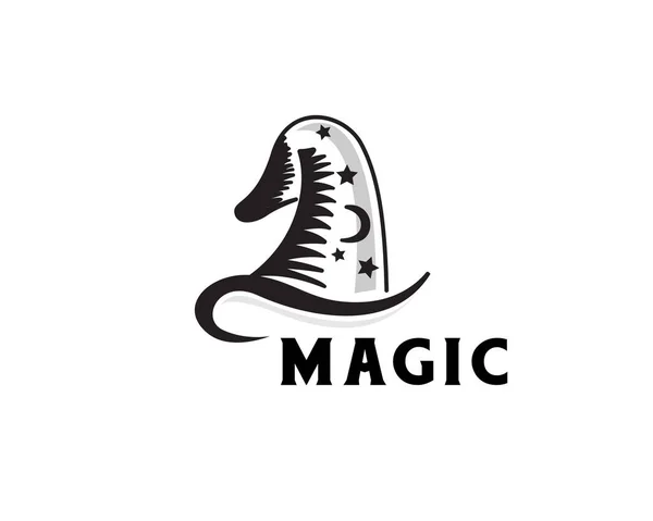 Волшебная Шляпа Классический Рисунок Дизайн Логотипа Вдохновения — стоковый вектор