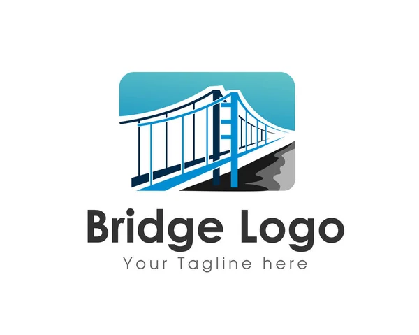 Сучасний Елегантний Вид Моста Малюнок Мистецтва Логотип Шаблон Дизайну Логотипу — стоковий вектор