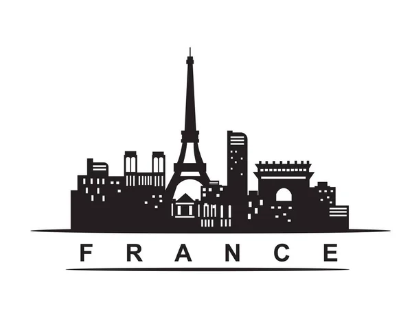 Francja Miasto Panorama Sylwetka Budynek Tło Wektor Ilustracja — Wektor stockowy