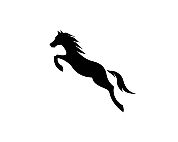 Cavallo Nero Salto Logo Design Ispirazione — Vettoriale Stock