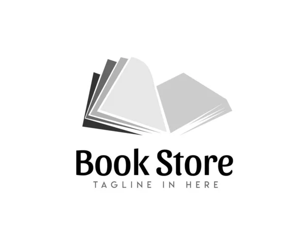 Soyut Açık Kitap Sembolü Logo Tasarımı Illüstrasyonu — Stok Vektör