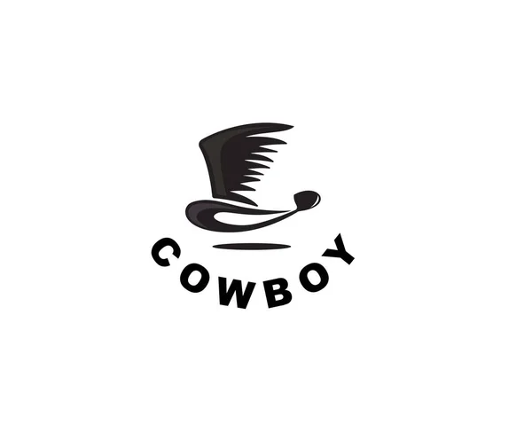 Classic Hat Cowboy American Serif Logo Design Inspiration — стоковый вектор