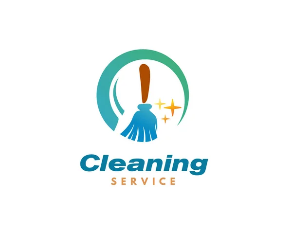 Abstract Cleaning Service Circle Brush Art Logo Symbol Icon Design — Stock Vector