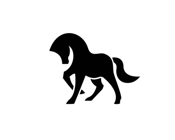 Einfacher Luxus Eleganter Stand Schwarzes Pferd Arabisches Logo Design Inspiration — Stockvektor