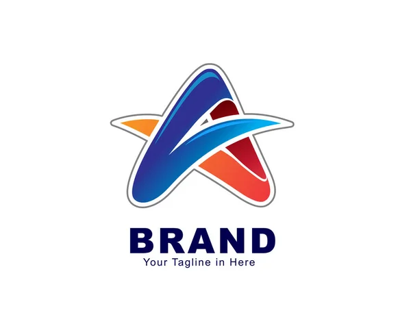 Inisial Huruf Garis Bintang Logo Desain Logo Inspirasi - Stok Vektor