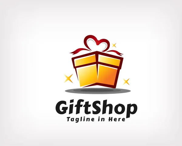 Hediye kutusu paket logo simgesi tasarımı illüstrasyonuName