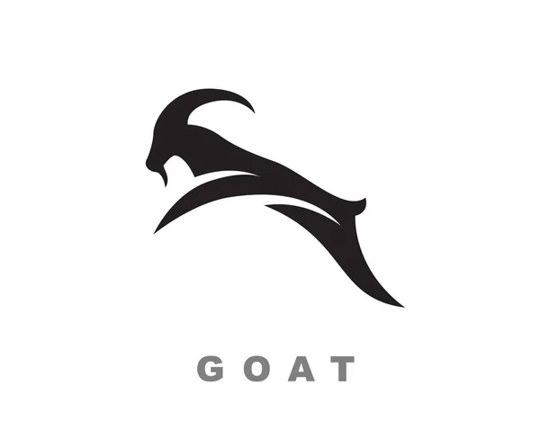 Abstrak Sederhana Goat Gaya Melompat Logo Inspirasi Desain - Stok Vektor