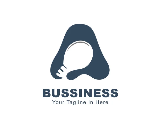 Smart Bulb Light Initial Business Icon Logo Design Inspiration — Stock Vector