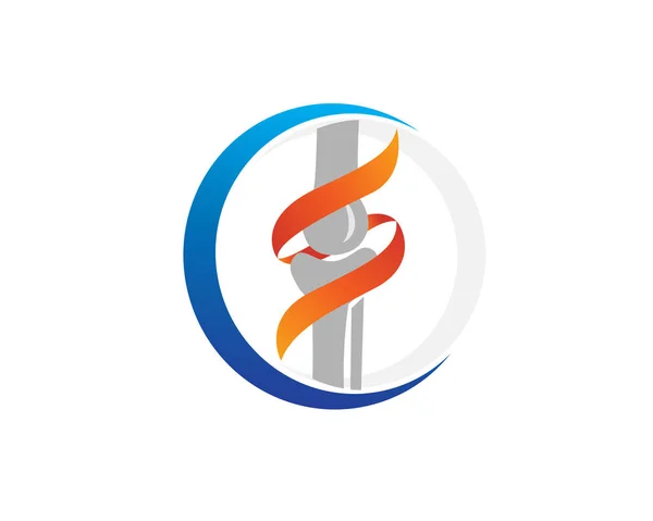 Círculo Las Articulaciones Cuidado Centro Logo Diseño Inspiración — Vector de stock