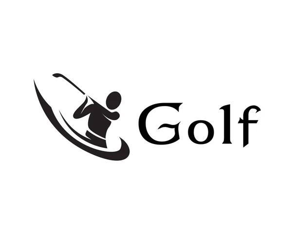 Soyut Oyuncu Golf Swing Logo Tasarımı Ilhamı — Stok Vektör