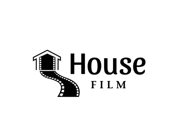 Dům Film Produkce Studio Logo Symbol Design Ilustrace — Stockový vektor