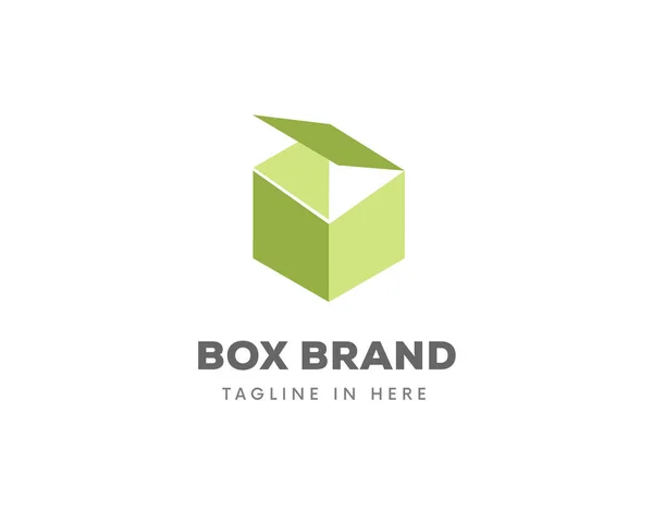 Abstrakt Öppen Box Paket Gåva Stock Logotyp Design Illustration — Stock vektor