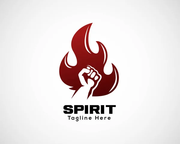 Рука Вверх Сжатый Дух Огня Иконка Логотип Логотипа — стоковый вектор