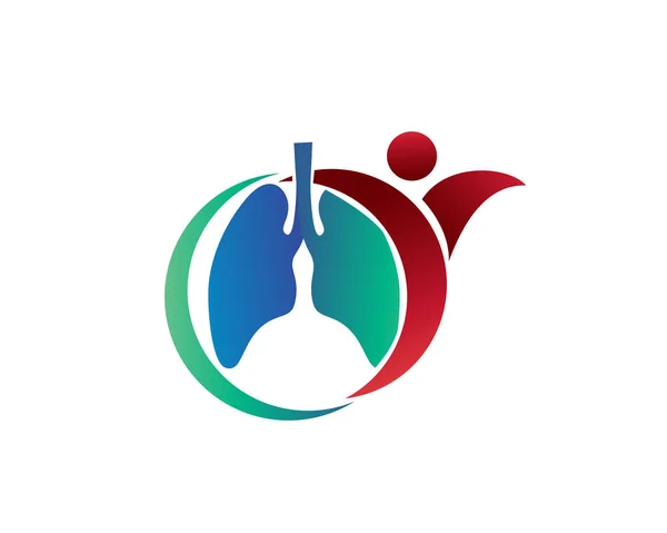 Diseño Del Logotipo Del Cuidado Los Pulmones Del Salto Humano — Vector de stock