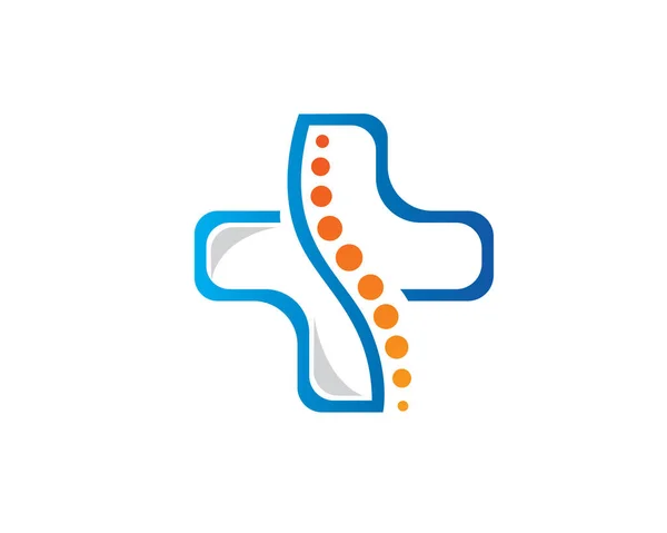 Wirbelsäule Medizinische Cross Line Kunst Logo Design Inspiration — Stockvektor