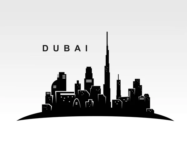 Dubai Cidade Skyline Silhueta Edifício Fundo Vetor Ilustração —  Vetores de Stock