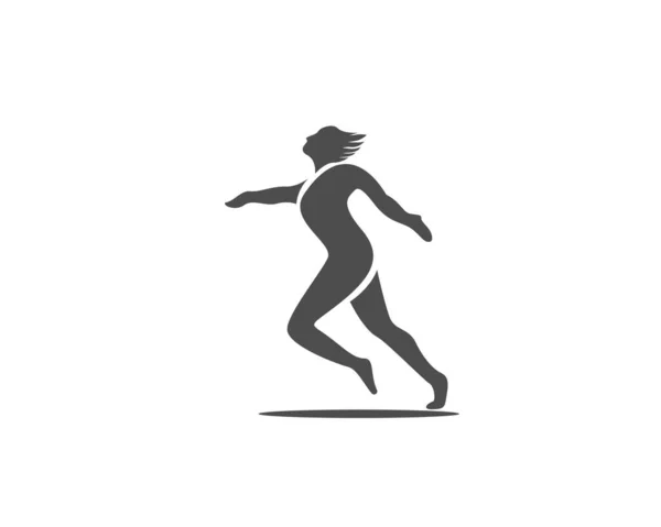Abstract Women Dance Silhouette Logo Symbol Design Illustration — Stock Vector