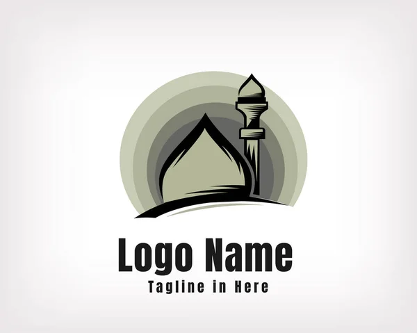 Коло Мечеті Малюнок Мистецький Логотип Ілюстрація Дизайну Символів — стоковий вектор
