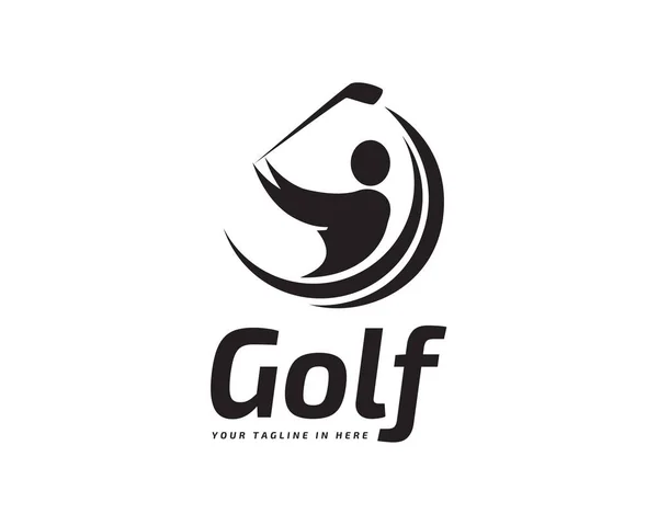 Abstrakt Player Golf Logo Design Inspirace — Stockový vektor