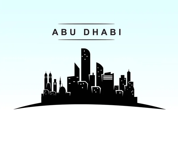 Abu Dhabi Město Panorama Černá Silueta Pozadí Vektorové Ilustrace — Stockový vektor