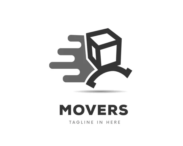 Box Movers Pacote Transporte Logístico Serviço Logotipo Símbolo Design Ilustração —  Vetores de Stock