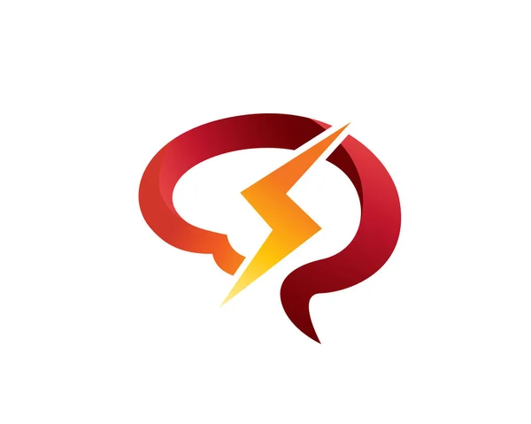 Einfache Brain Power Sturm Logo Design Inspiration — Stockvektor