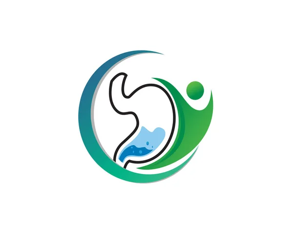 Menschlicher Magen Fit Pflege Logo Design Inspiration — Stockvektor