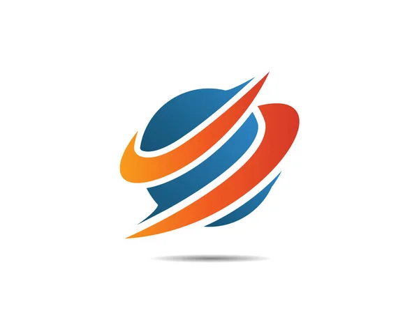 Globo Abstracto Mundo Tierra Swoosh Logotipo Símbolo Diseño Ilustración — Vector de stock