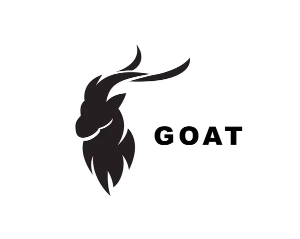 Einfache Schwarze Kopf Ziege Logo Design Inspiration — Stockvektor