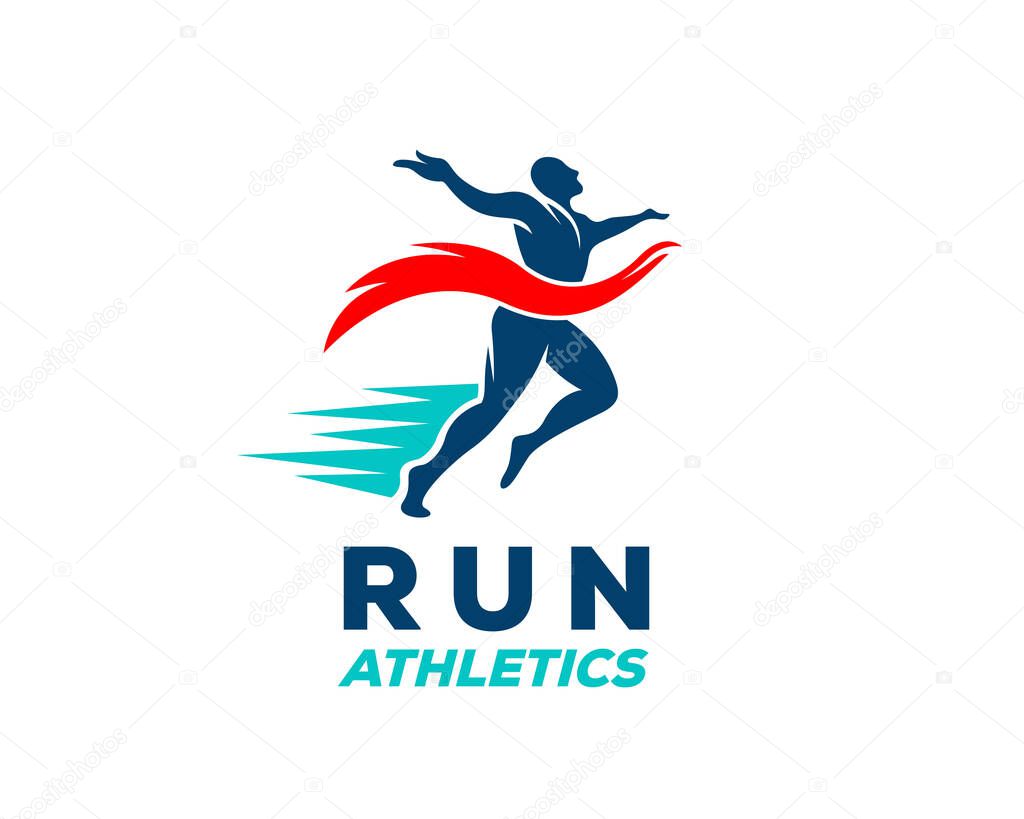 Human athletics Run silhouette logo symbol design illustration