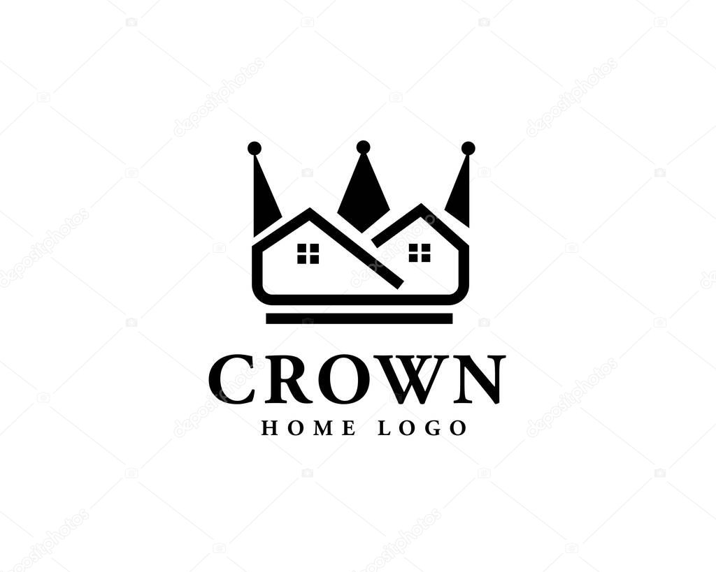 Abstract Crown house logo design inspiration