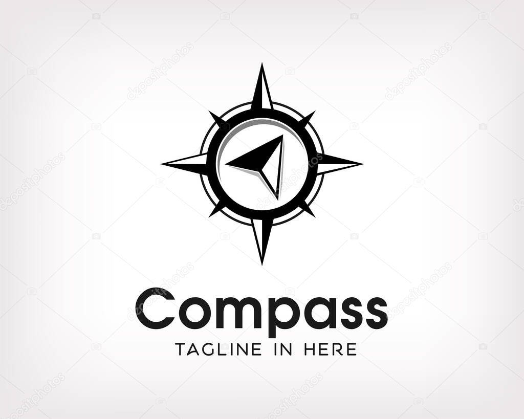 Abstract arrow compass logo symbol design