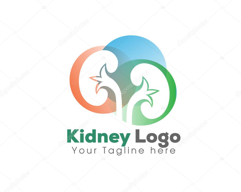 Colorful bubble kidney creative logo symbol design template