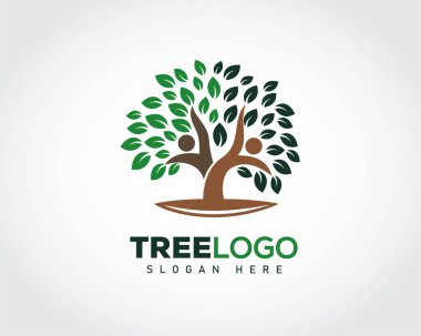 Vektör çizimi. ağaç logosu tasarımı