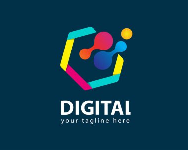 Vektör çizimi. dijital logo tasarımı