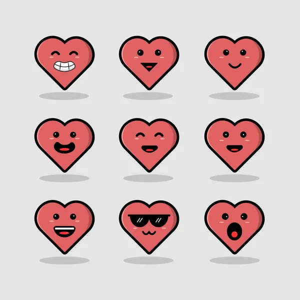 Vector Lindo Corazón Forma Día San Valentín Icono — Vector de stock