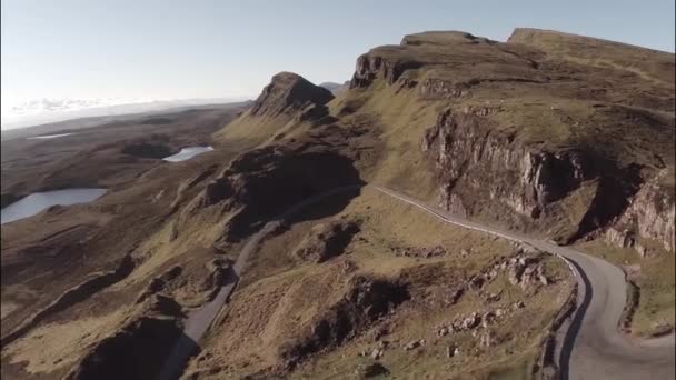 Aerial shot of the Quairang in Skye, Scotland — Stock Video