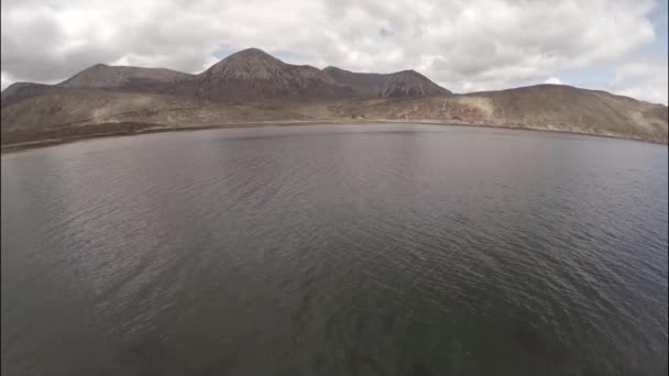 Stunning aerial shot from the coastline of Skye in Scotland — Stock Video