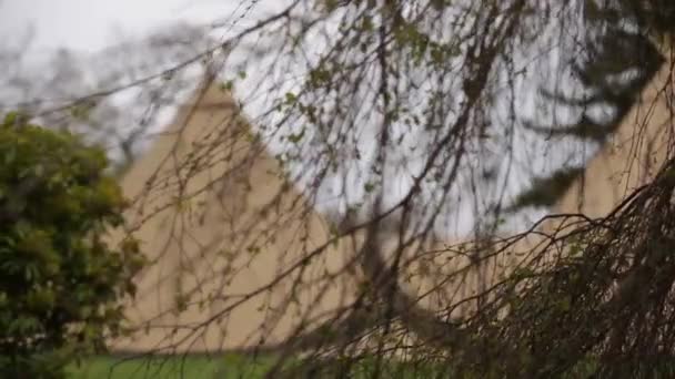 Slider shot of tipi set up for an event — Stock Video