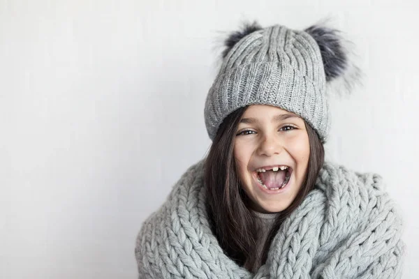 Close Portrait Young Woman Winter Clothes — Stock Photo, Image