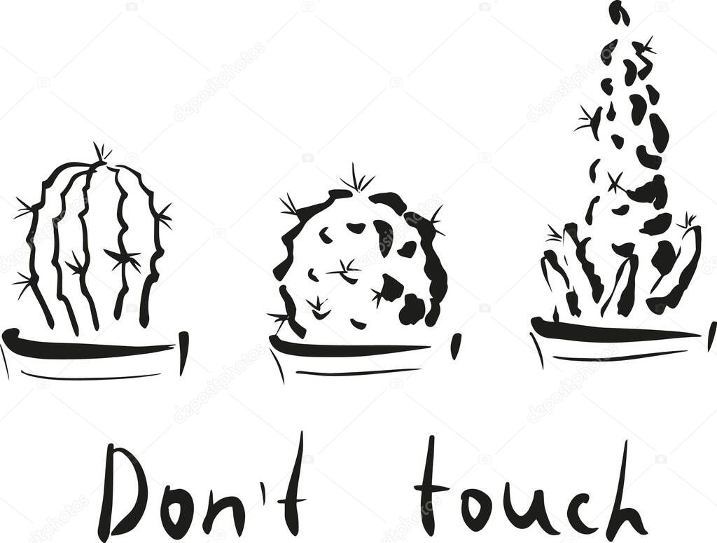 Cactus vector illustration sketch.