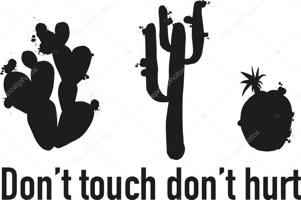 Cactus illustration, sketch silhouette.