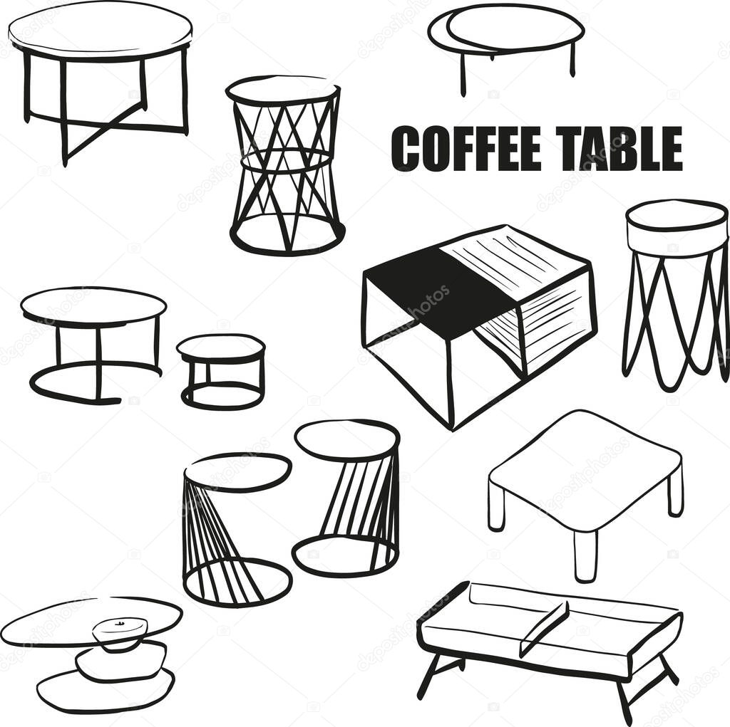 Coffe table. Furniture, interior, style, design.