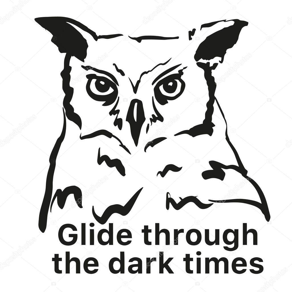 Owl silhouette and wise sayings